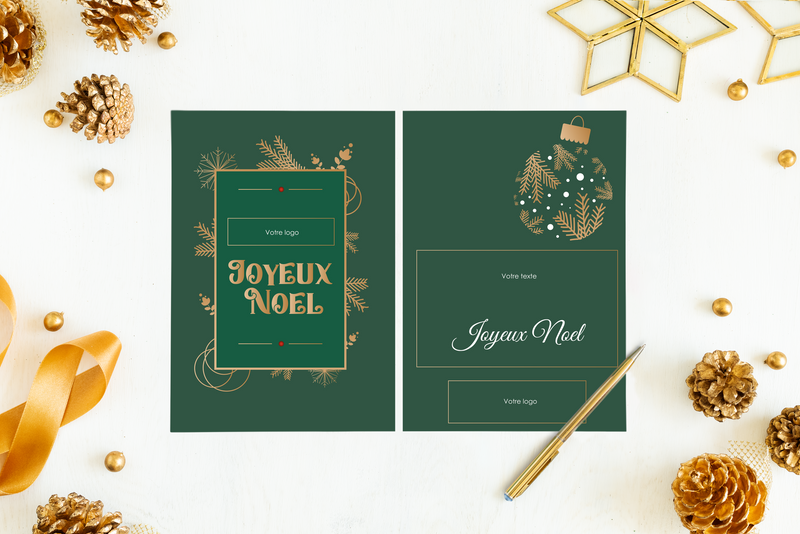 Flyer Personnalisable "Joyeux Noël" Vert Sapin | PUBLIDESIGN