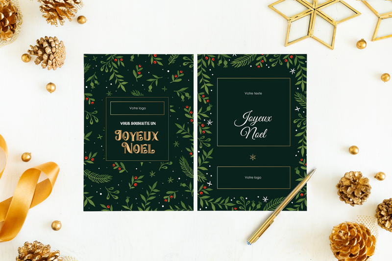 Flyer Personnalisable "Joyeux Noël" Vert | PUBLIDESIGN