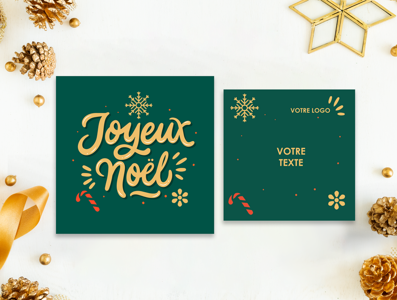 Carte de Vœux "Joyeux Noël" Vert | PUBLIDESIGN
