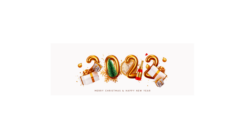 Sticker adhésif "Merry Christmas & Happy New Year 2022"